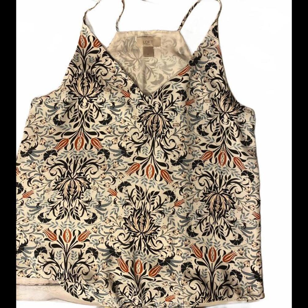 LOFT Sleeveless Double Layered Floral Cami Blouse Size M
